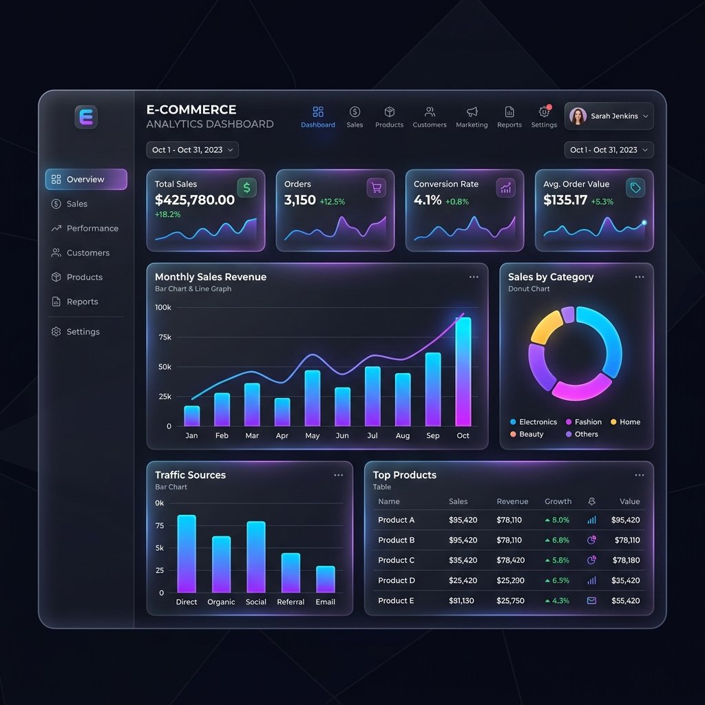 SEO Dashboard Mockup with Floating Cards